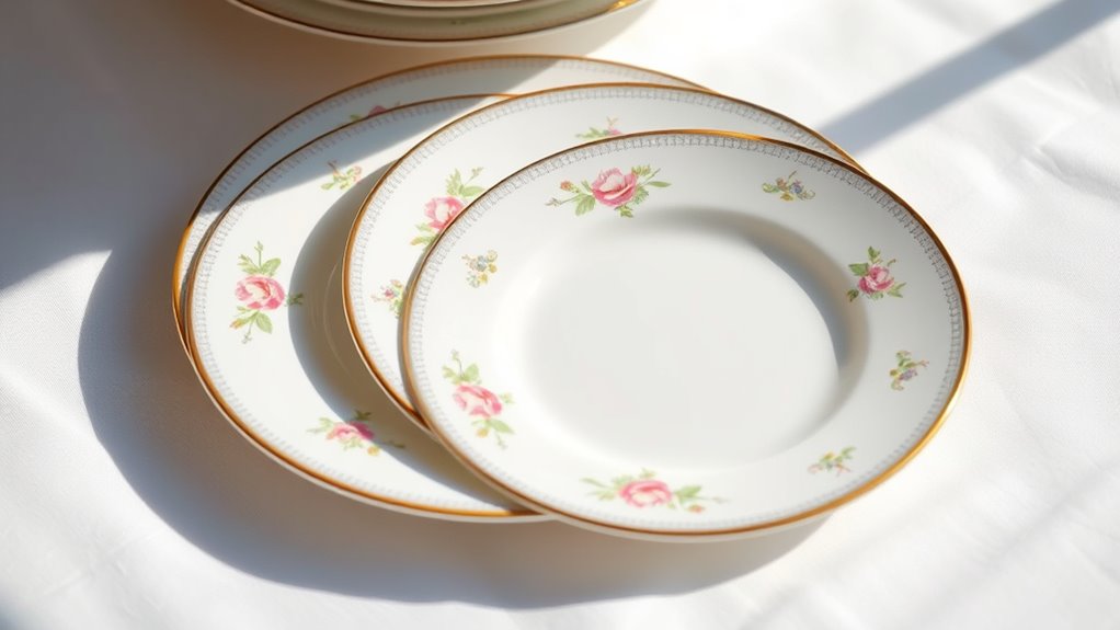 elegant bone china dessert plates