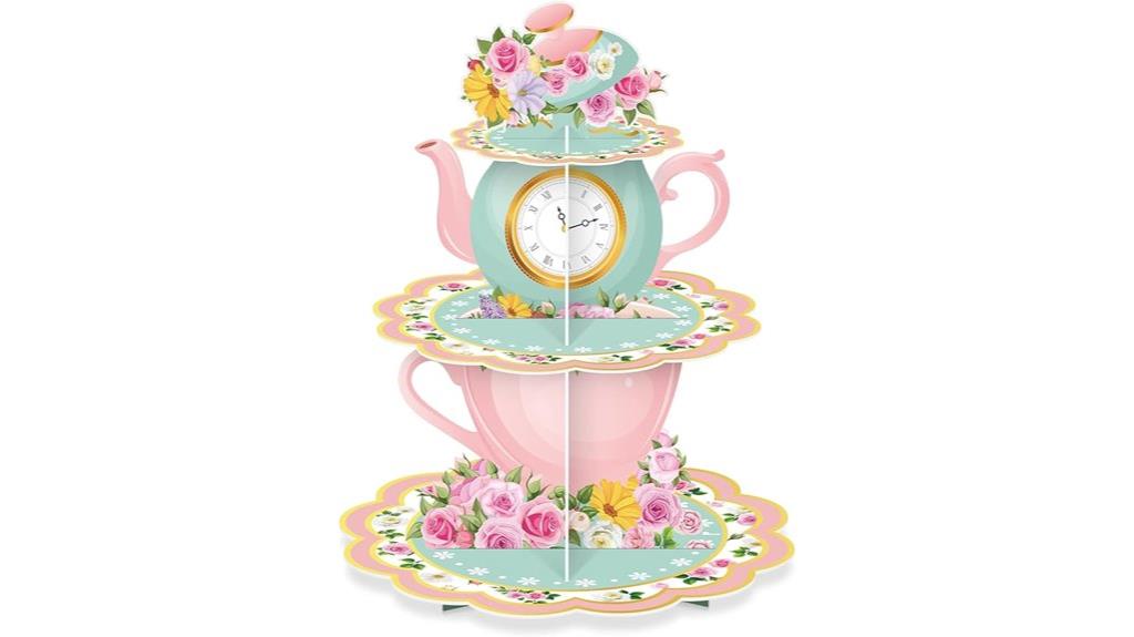 elegant floral cupcake stand