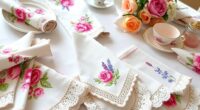 elegant floral tea napkins