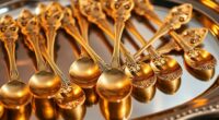 elegant gold plated teaspoon collections