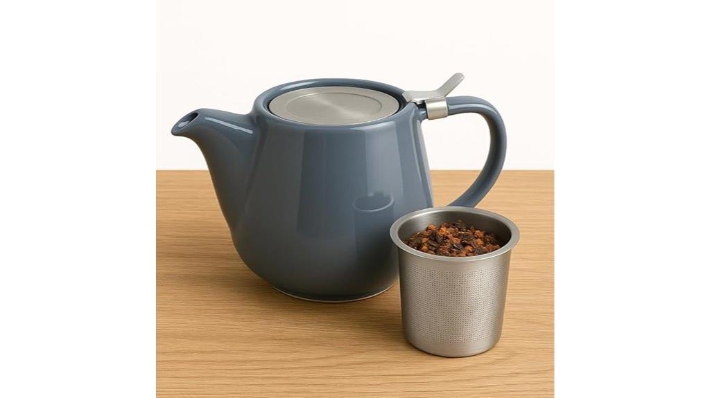 elegant grey porcelain teapot