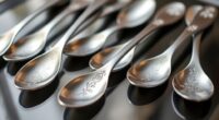 elegant laser etched tea spoons