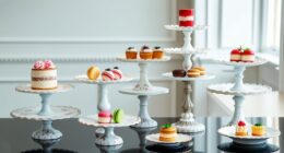 elegant porcelain cake displays