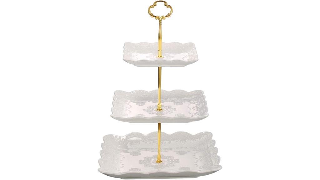 elegant porcelain cupcake display