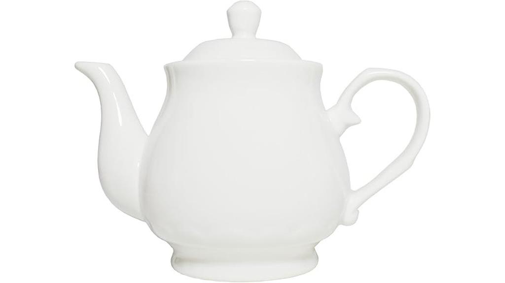 elegant white porcelain teapot
