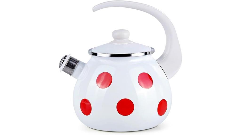 enamel whistling kettle 2 7 qt