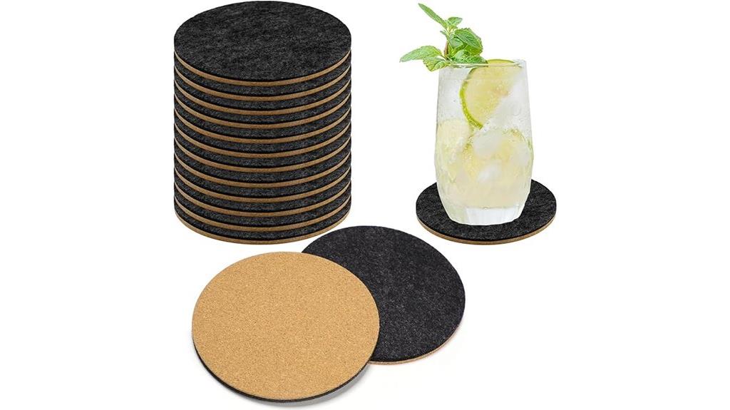 felt cork drink coasters