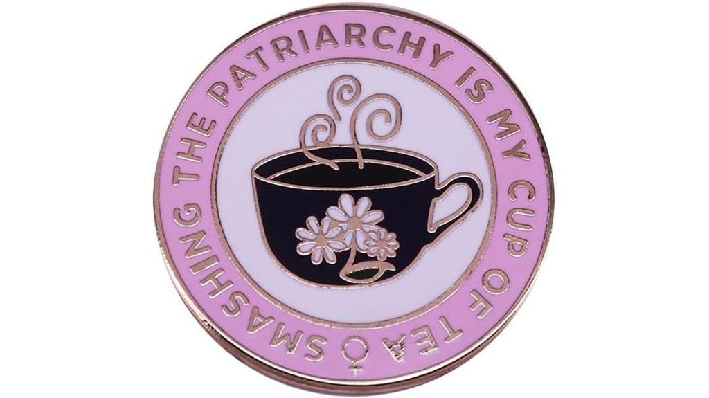 feminist message enamel pin