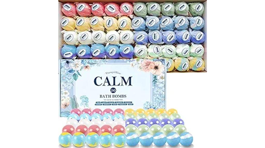 fifty relaxing bath bombs