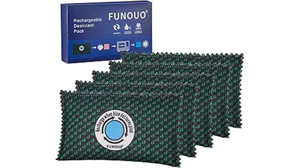 five rechargeable desiccant packs