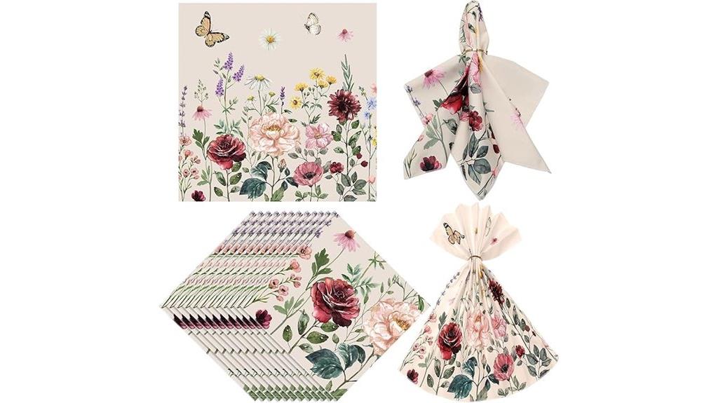 floral cloth napkins set