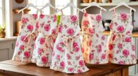 floral cotton tea aprons