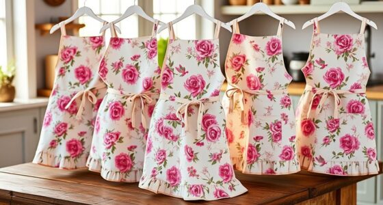 floral cotton tea aprons