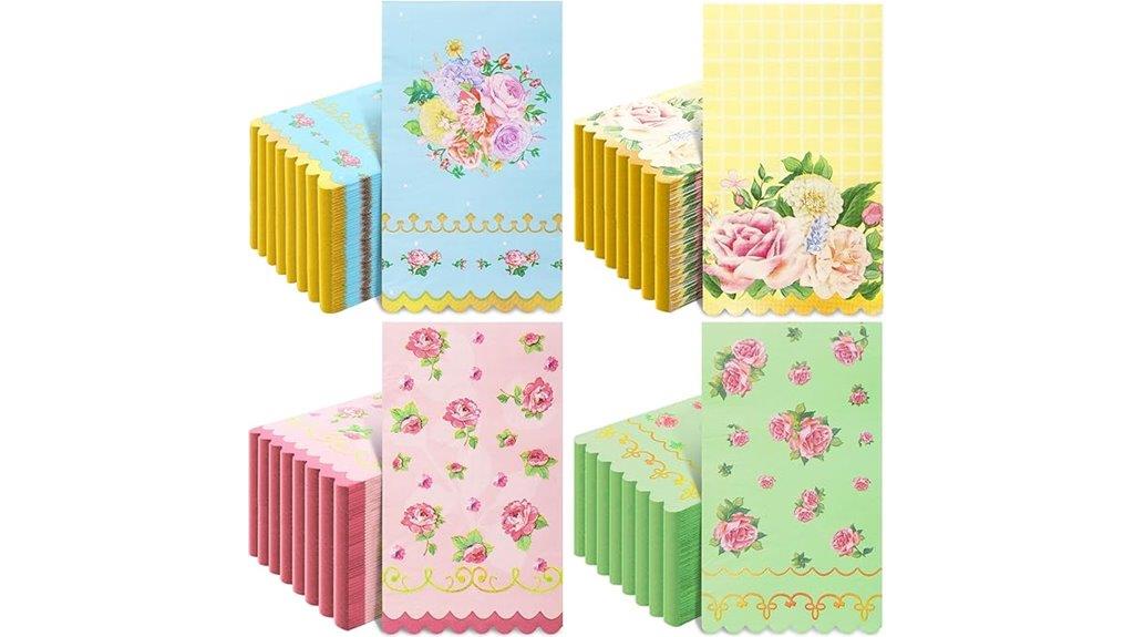 floral disposable tea napkins