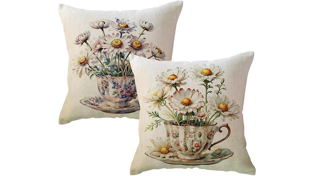 floral pillow covers set