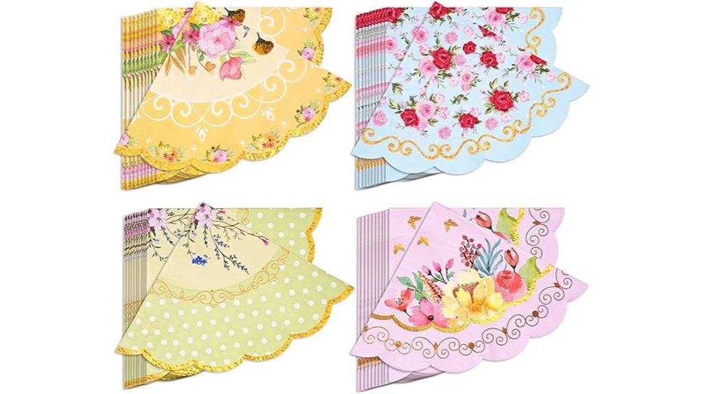 floral scalloped guest napkins