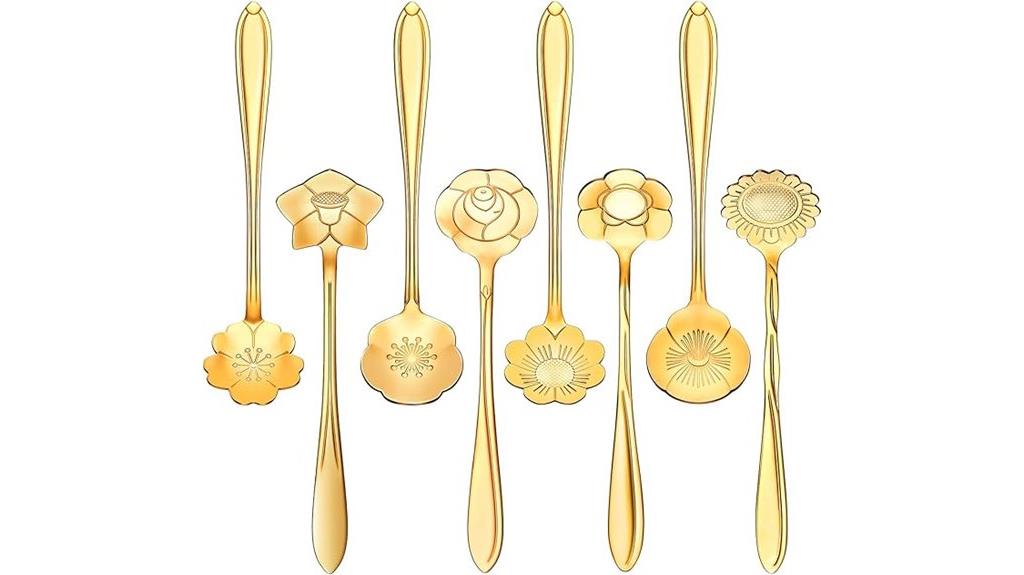 flower patterned coffee spoons