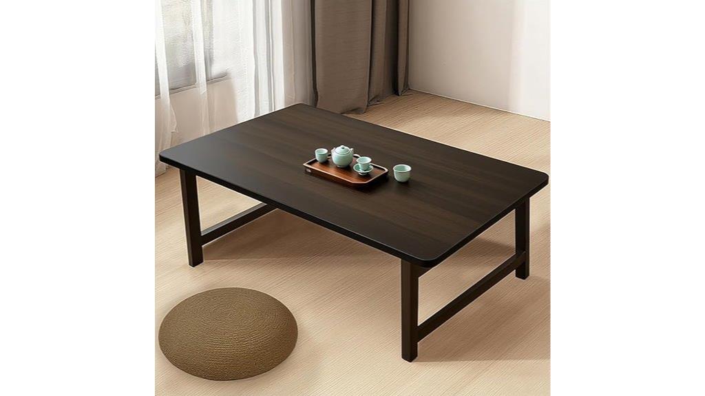 foldable wooden floor table