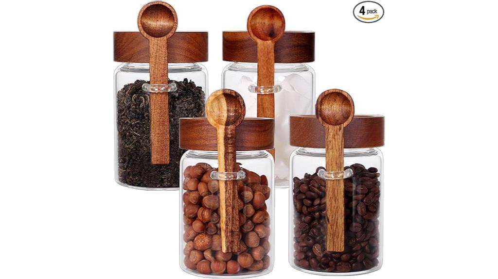four piece tea storage set