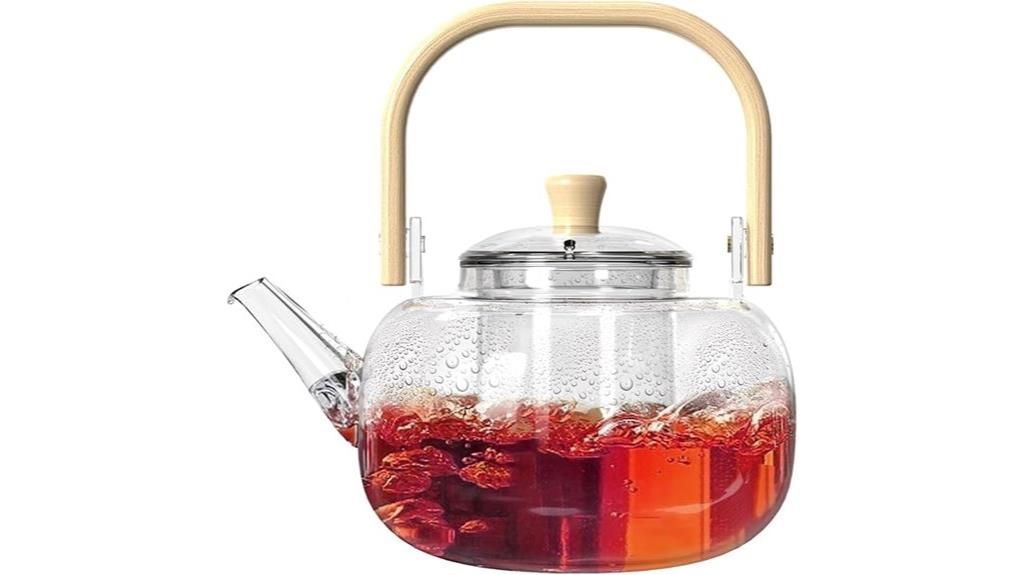 glass 1000ml tea kettle