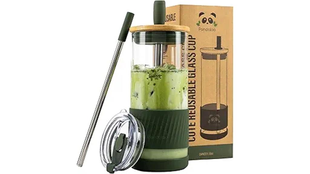 glass cups with lids