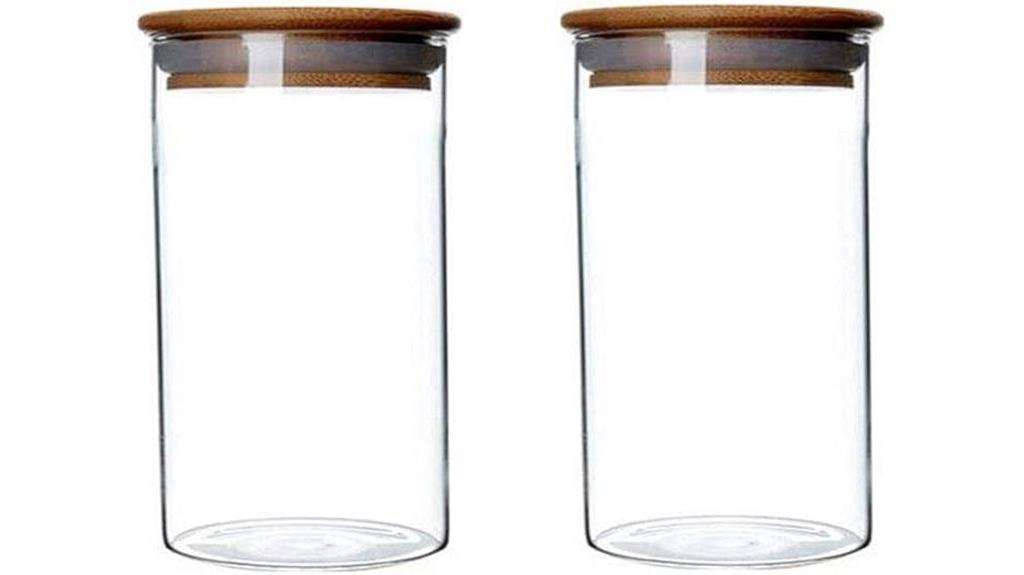 glass jars with wood lids