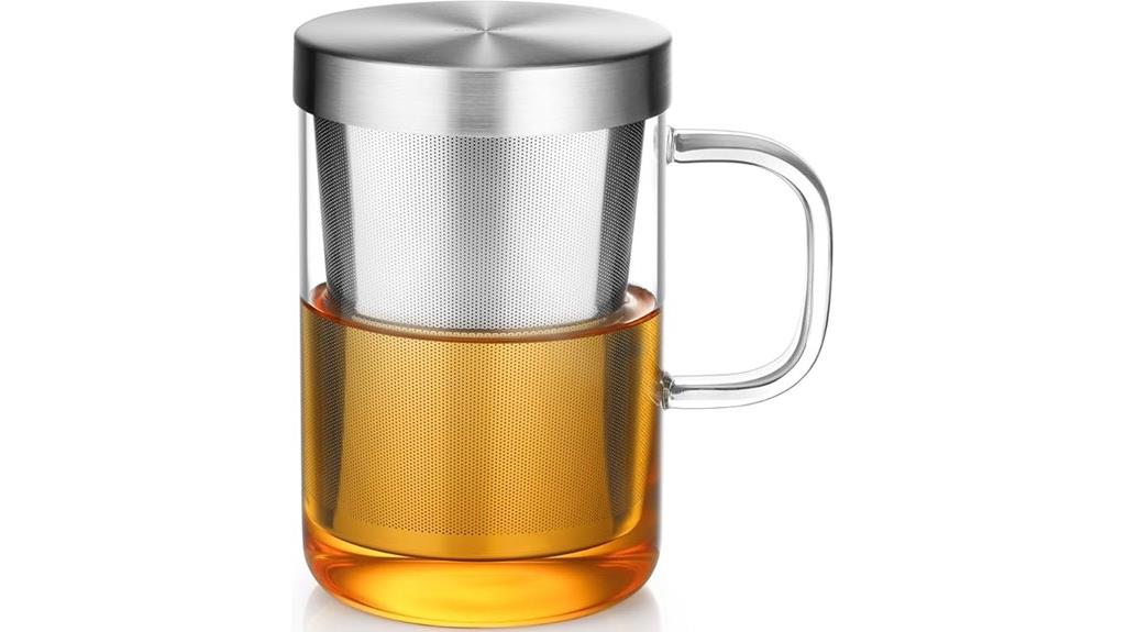 glass tea mug with infuser