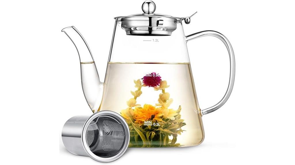 glass teapot with infuser