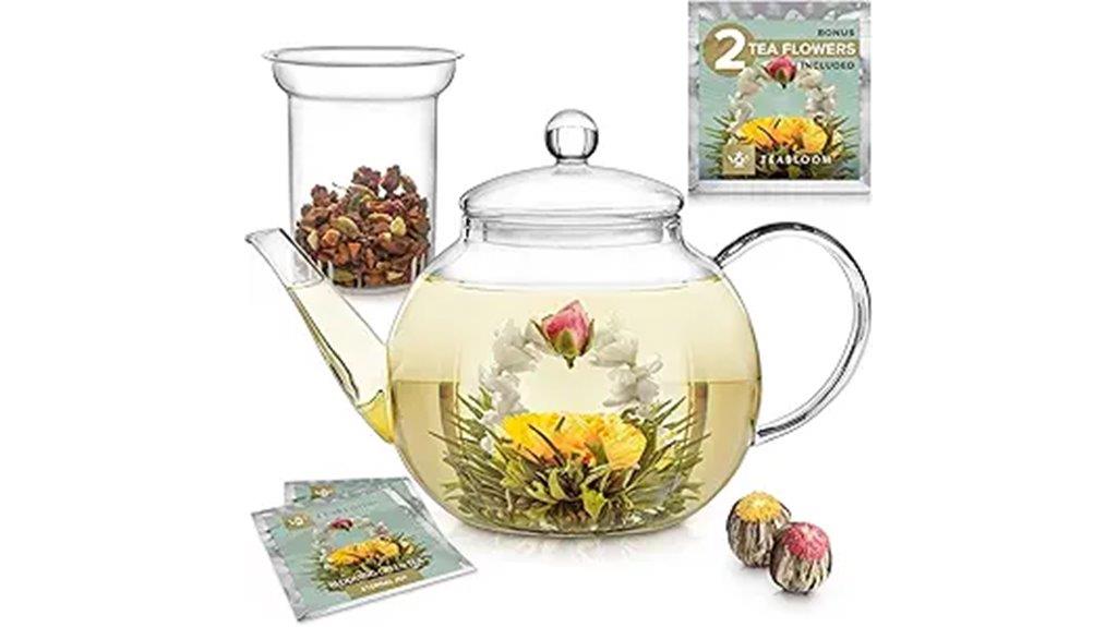 glass teapot with infuser