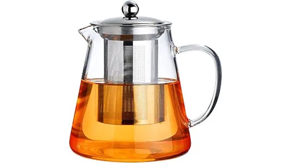 glass teapot with infuser