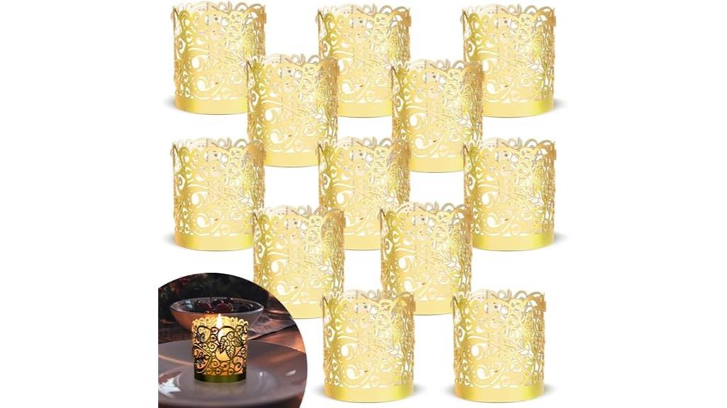gold votive candle wraps