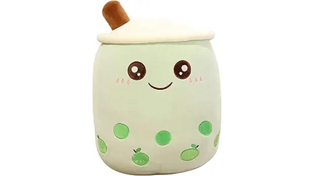 green boba plush pillow