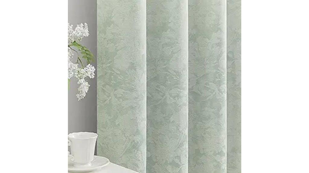 green floral blackout curtains