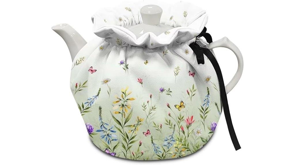 green floral teapot cover