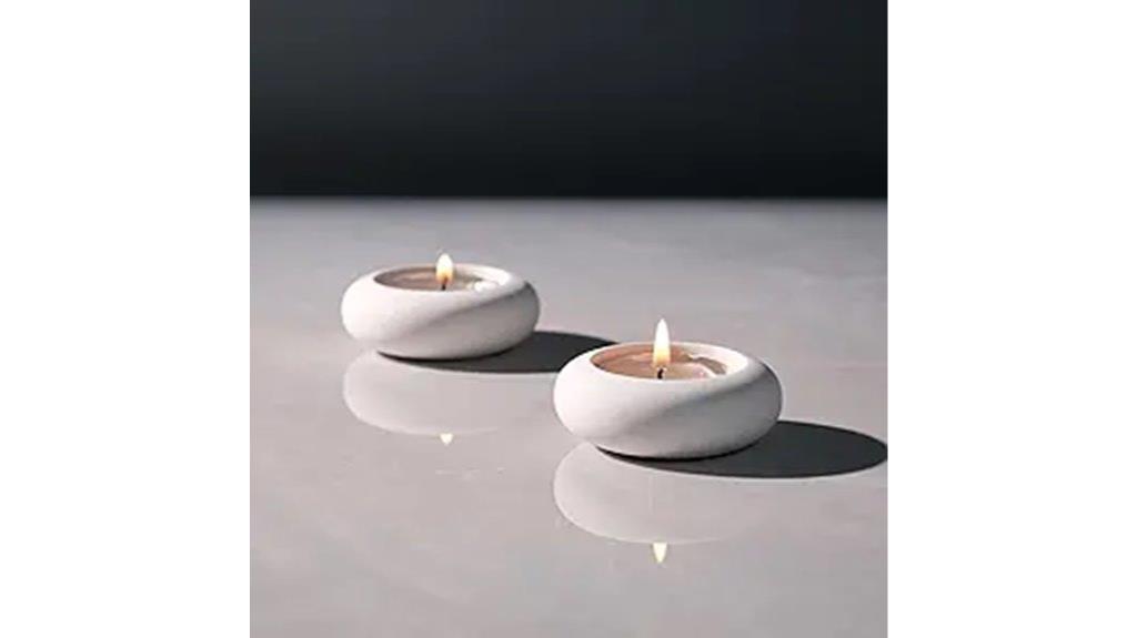 handcrafted pebble candle holders