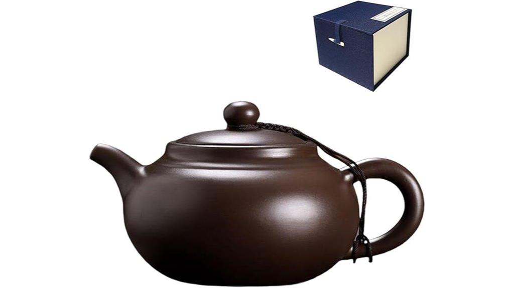 handmade purple clay teapot