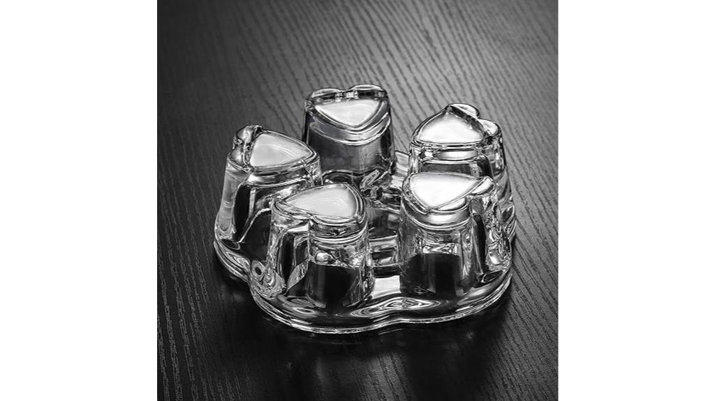 heart shaped glass tea warmer