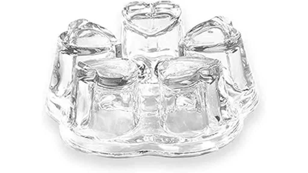 heart shaped glass teapot warmer