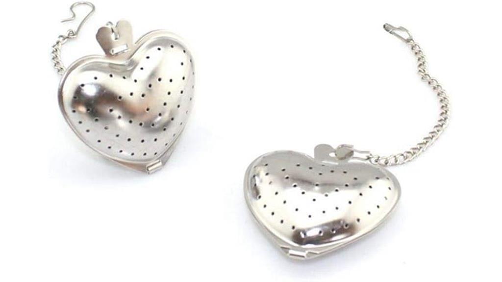 heart shaped steel tea strainers