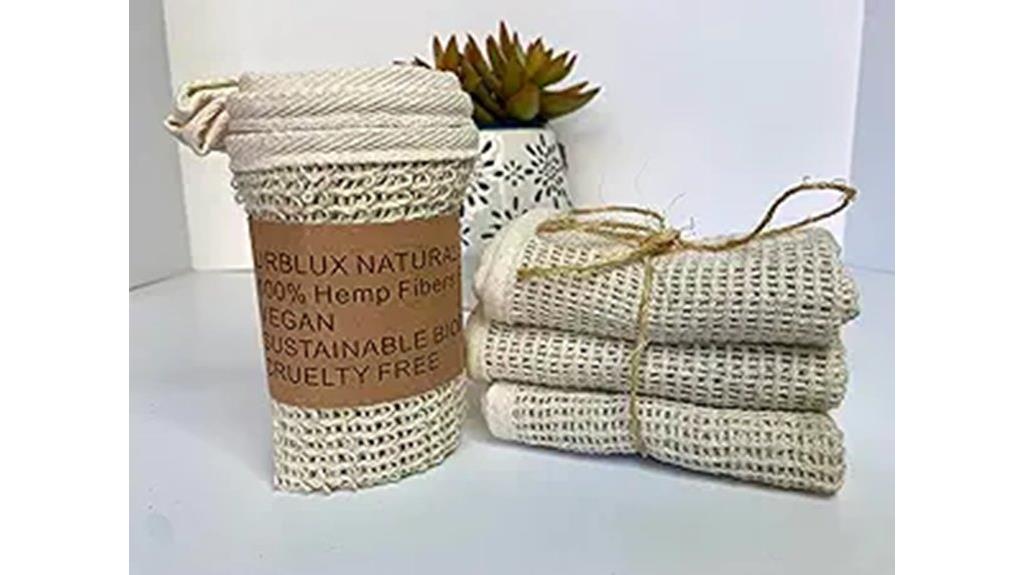hemp exfoliating towel set