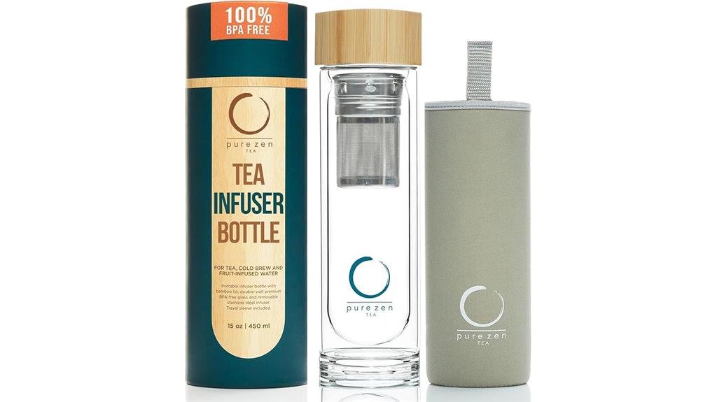 insulated glass tea bottle