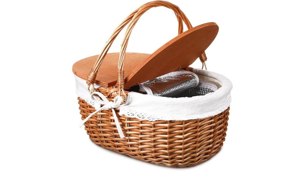 insulated wicker picnic basket