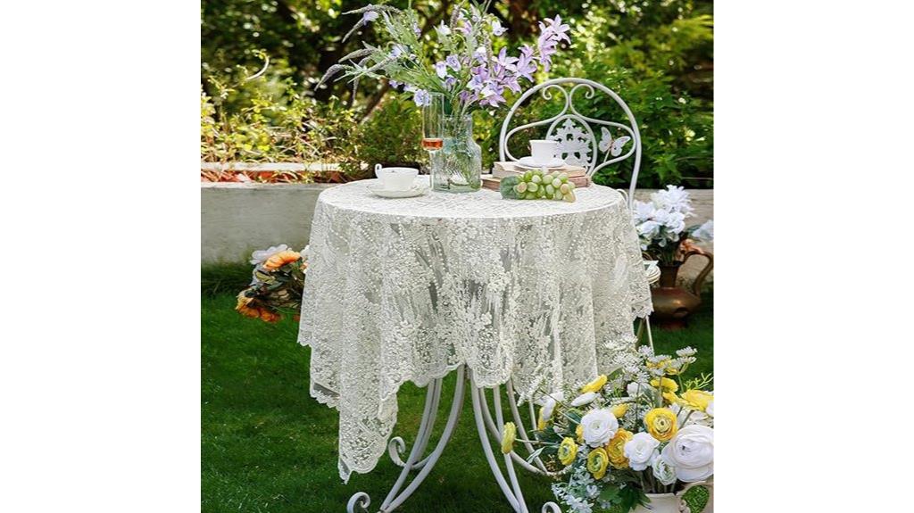 lace embroidered square tablecloth
