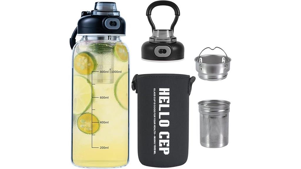 large bpa free glass tea bottle