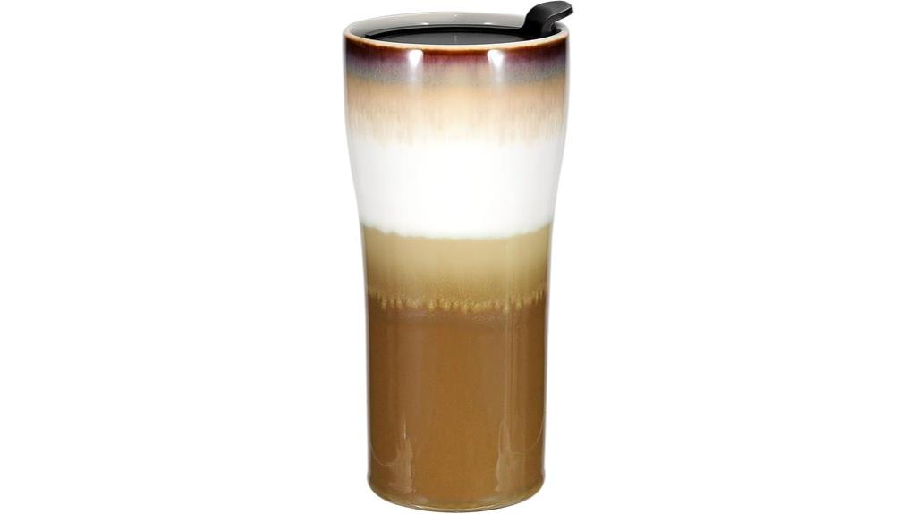 large double wall ceramic mug