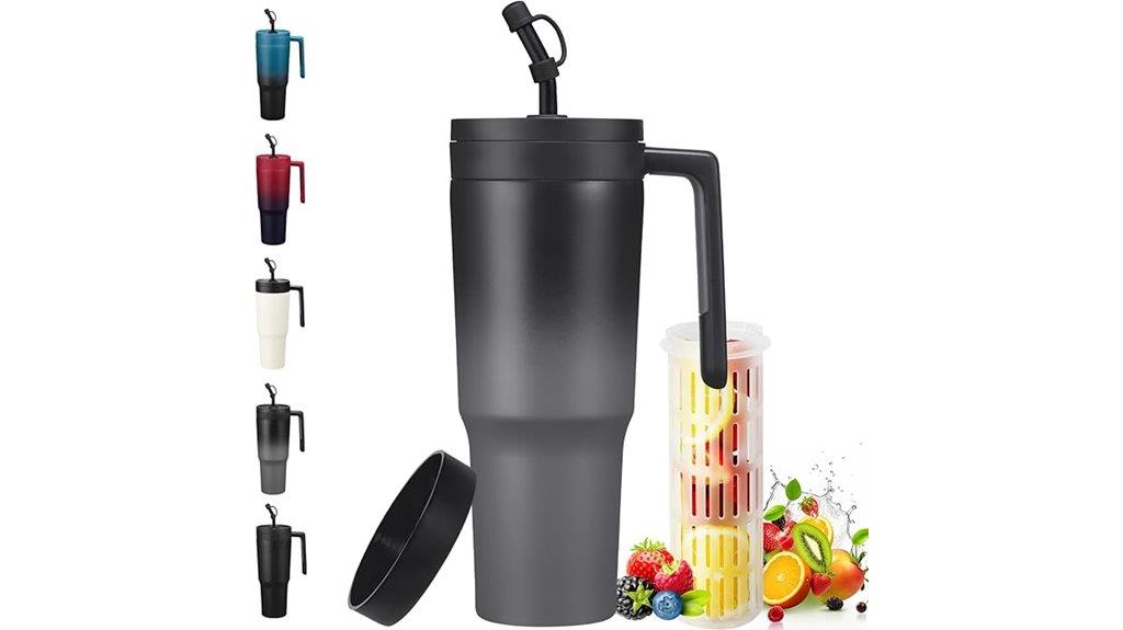 large insulated tumbler with accessories