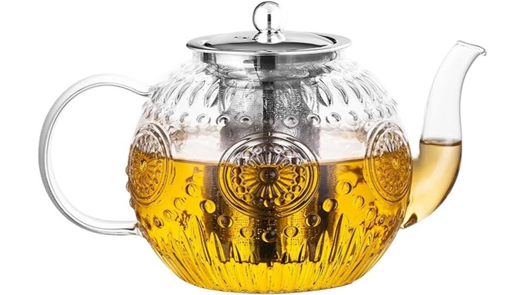 large vintage glass teapot