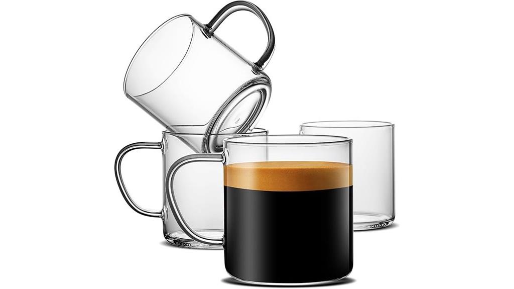 luxurious glass coffee mugs
