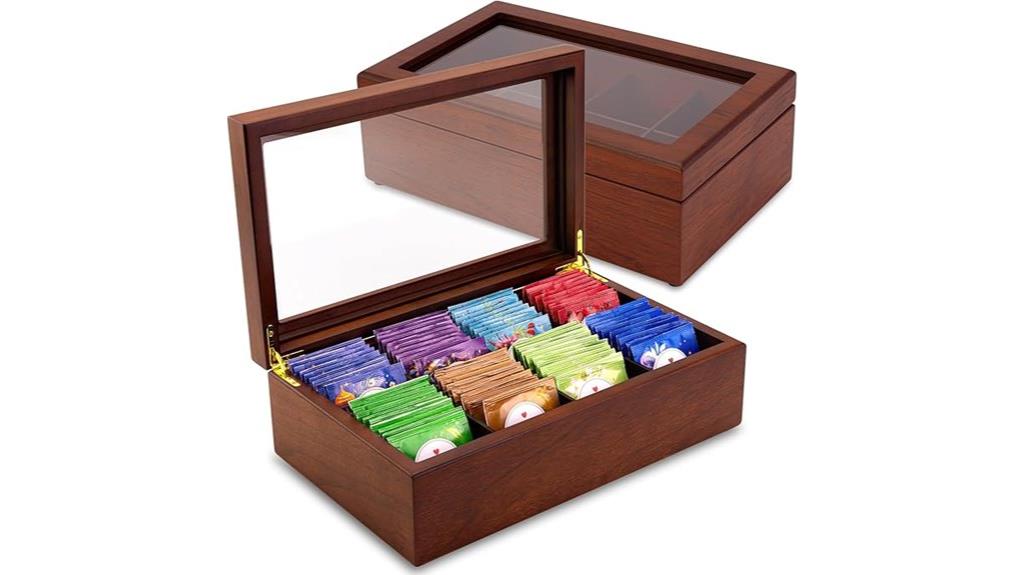 luxury wooden tea organizer