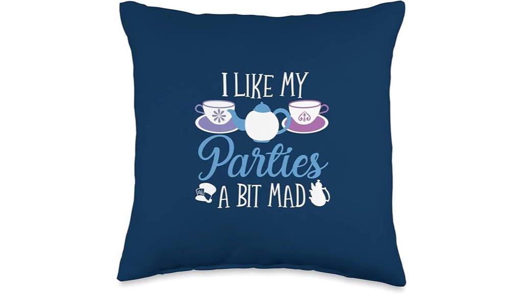 mad tea party pillow